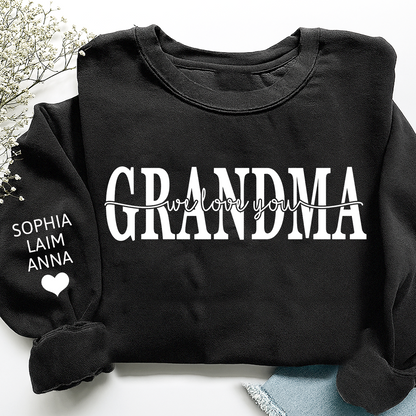 Grandma Sweatshirt Loved Beyond Measure, Personalized Grandma Crewneck with Grandkids Names, Minimal Family Style