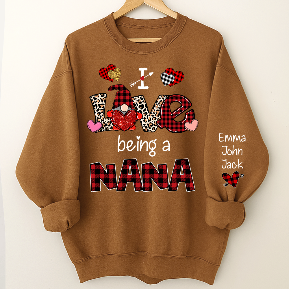I Love Being A Nana Sweatshirt – Personalized Nana Shirt With Grandkids Names