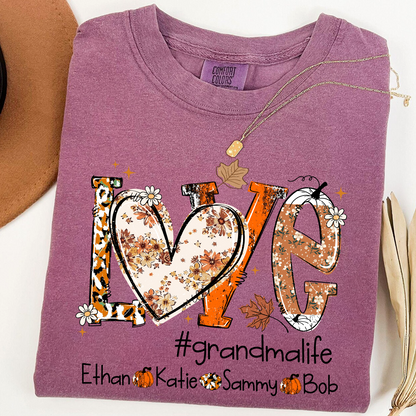 Comfort Colors® Custom Love Fall, Personalized Halloween for Grandma And Grandkids
