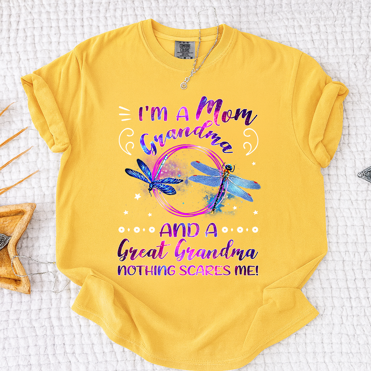 Funny Grandma Shirt, Custom Grandma. I'm a Mom and Great Grandma Nothing Scares Me, For Gift Grandma