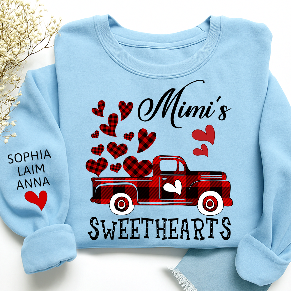 Custom Mimi Sweethearts Valentine sweatshirt, Heart And Car Valentine Gifts For Grandma And Grandchildren