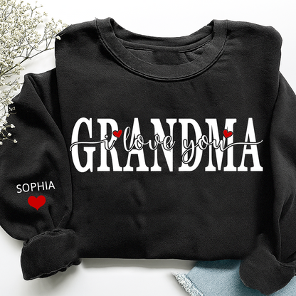 Personalized Family Sweatshirt for Grandma, Loved Beyond Measure Design, Custom Names Crewneck