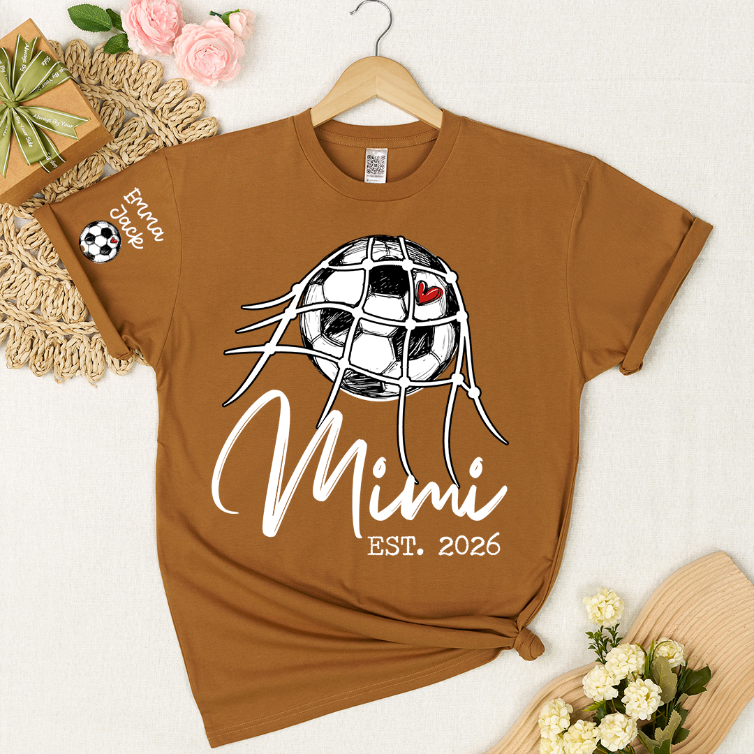Children's Sports T-shirt, Custom Printed With Name, For Grandma, Soccer Mimi brand, Customizable With FoundingYear