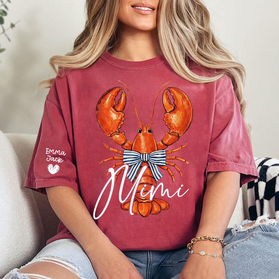 Colorful Lobster Mimi Shirt for Women Personalized Family Tee For Gift Grandma And Kids