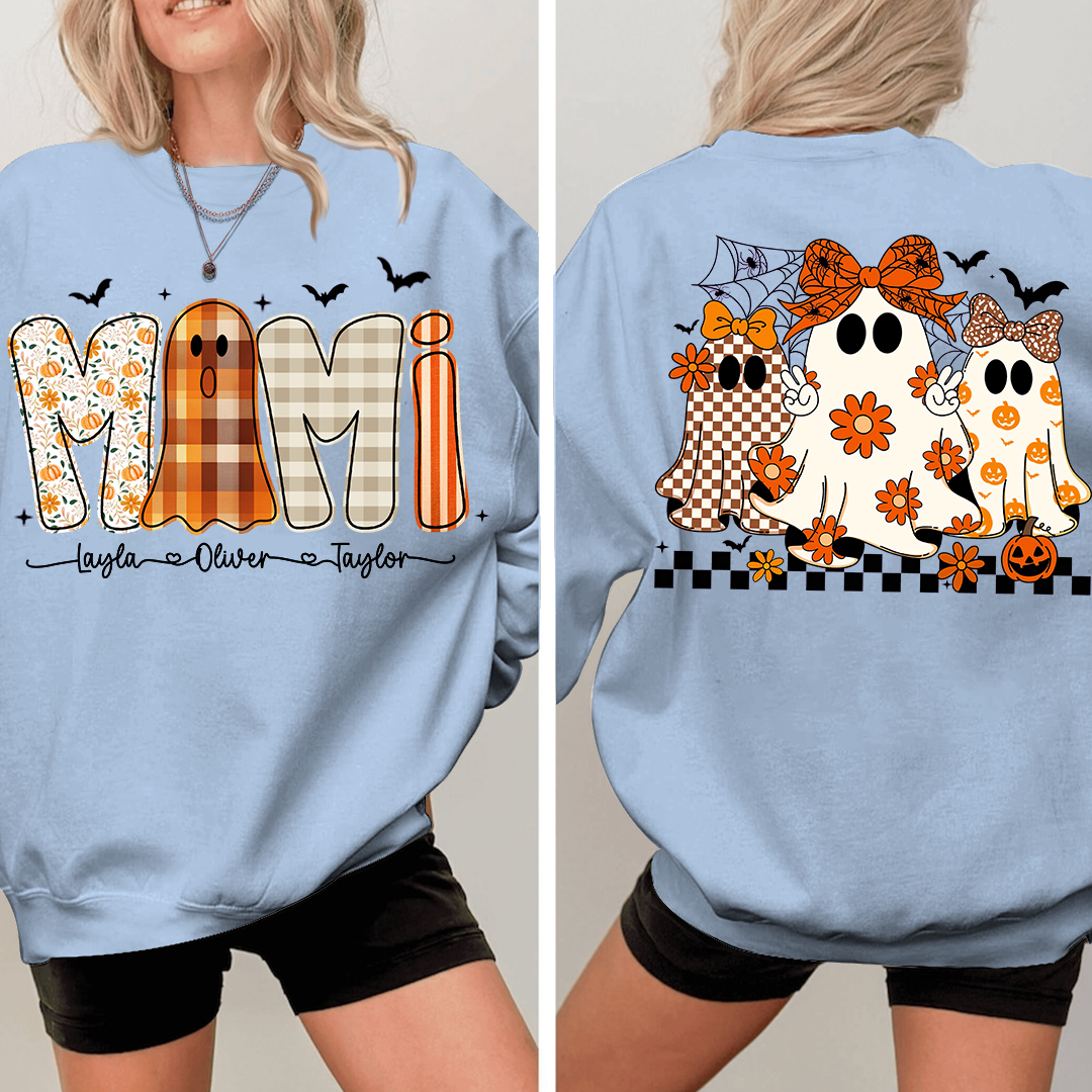 Personalized Naughty Halloween Flower Ghost, For Gift for Grandma and Kids