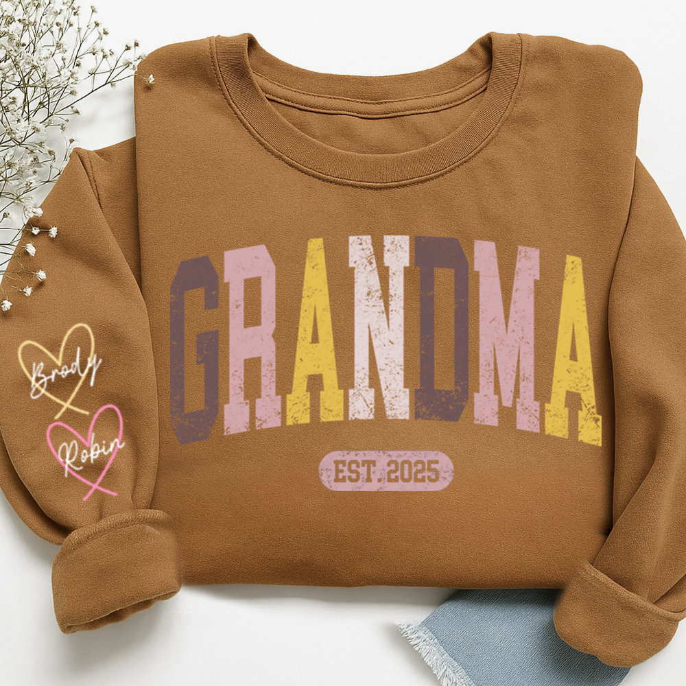 Personalized Grandma Sweater, Custom Color Grandma Gift for Grandma and Kids