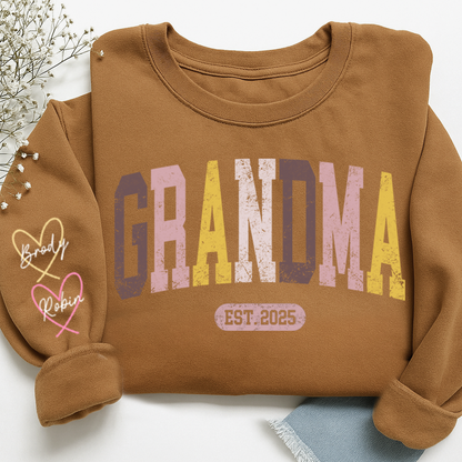 Personalized Grandma Sweater, Custom Color Grandma Gift for Grandma and Kids