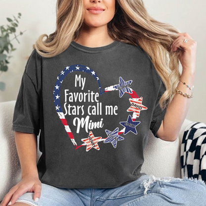 My Favorite Stars Call Me Mimi Shirt Personalized Names Patriotic Family T Shirt