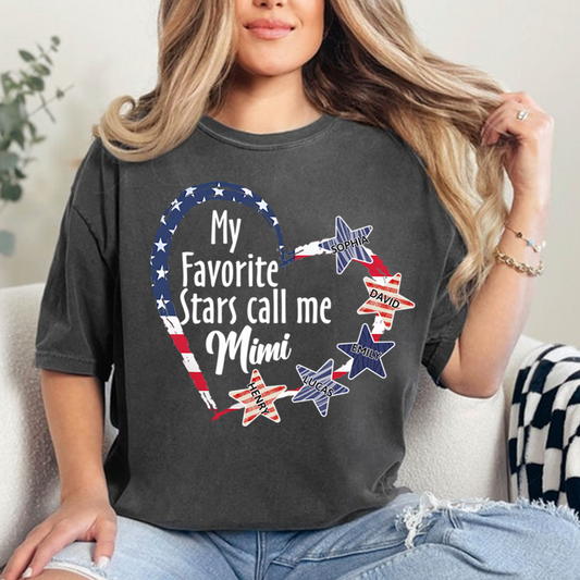 My Favorite Stars Call Me Mimi Shirt Personalized Names Patriotic Family T Shirt