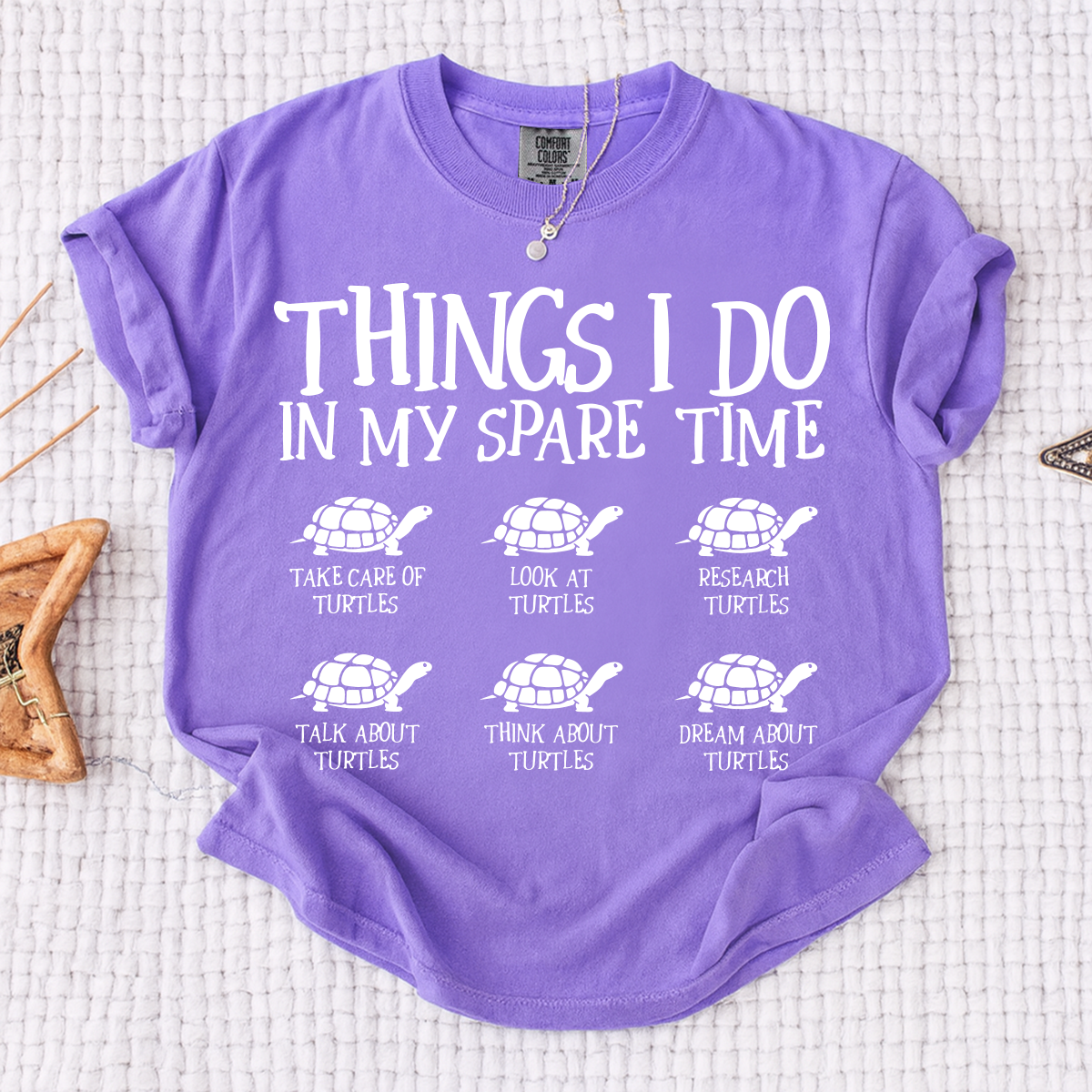 Comfort Colors® Funny Turtle Lover Shirt, Things I Do In My Spare Time Turtle Tee, Cute Tortoise Graphic T Shirt for Women Men, Turtle Owner Gift