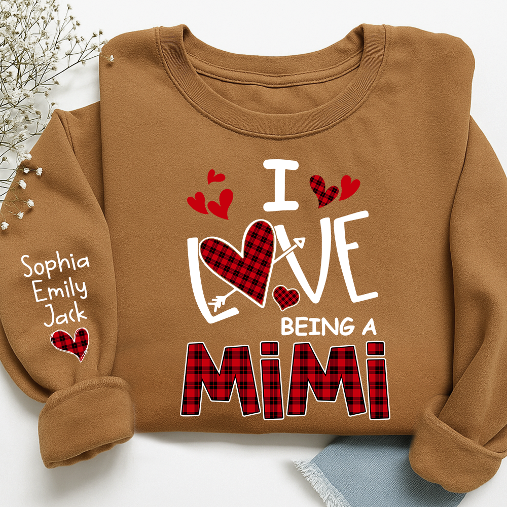 I Love Being A Mimi Sweatshirt, Gifts for Grandma, Custom Grandma and Grandchild Names