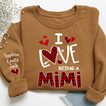I Love Being A Mimi Sweatshirt, Gifts for Grandma, Custom Grandma and Grandchild Names
