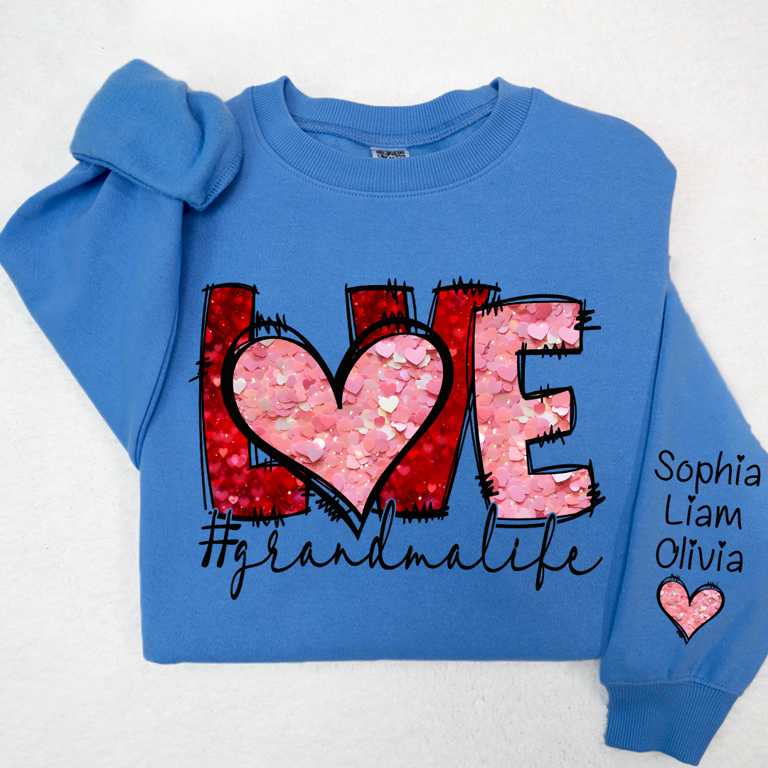 Valentine Watercolor Heart Gift For Grandma And Kids LTP01