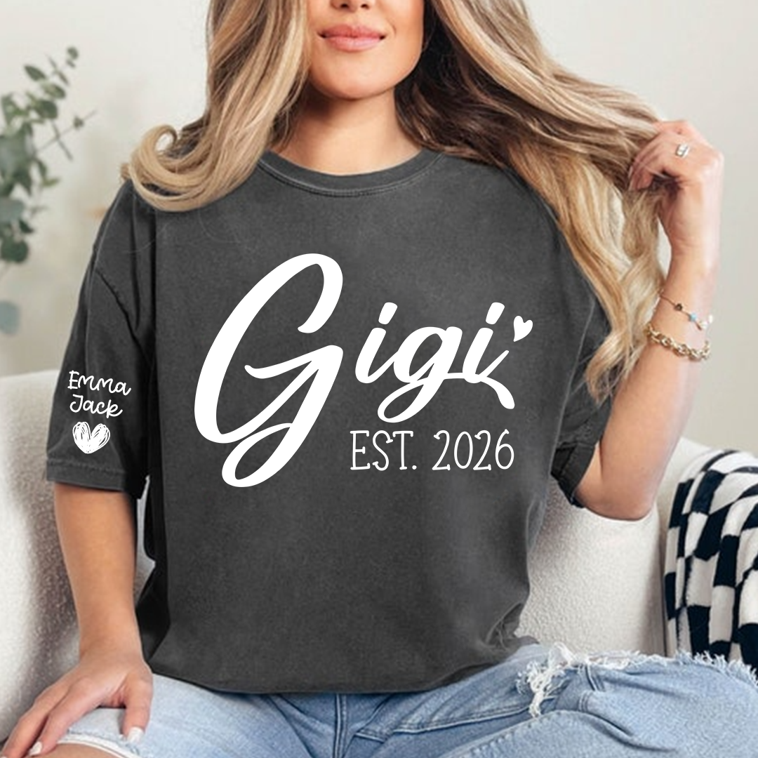 Personalized Gigi Shirt EST. 2026 – Custom Grandma Gift Tee for Women