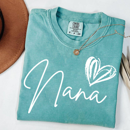 Comfort Colors® Nana Heart, For Gift Grandma And Kids
