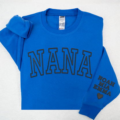 Personalized Mama Sweatshirt, With Kid Names On Sleeve, Mothers Day Gift LTP01