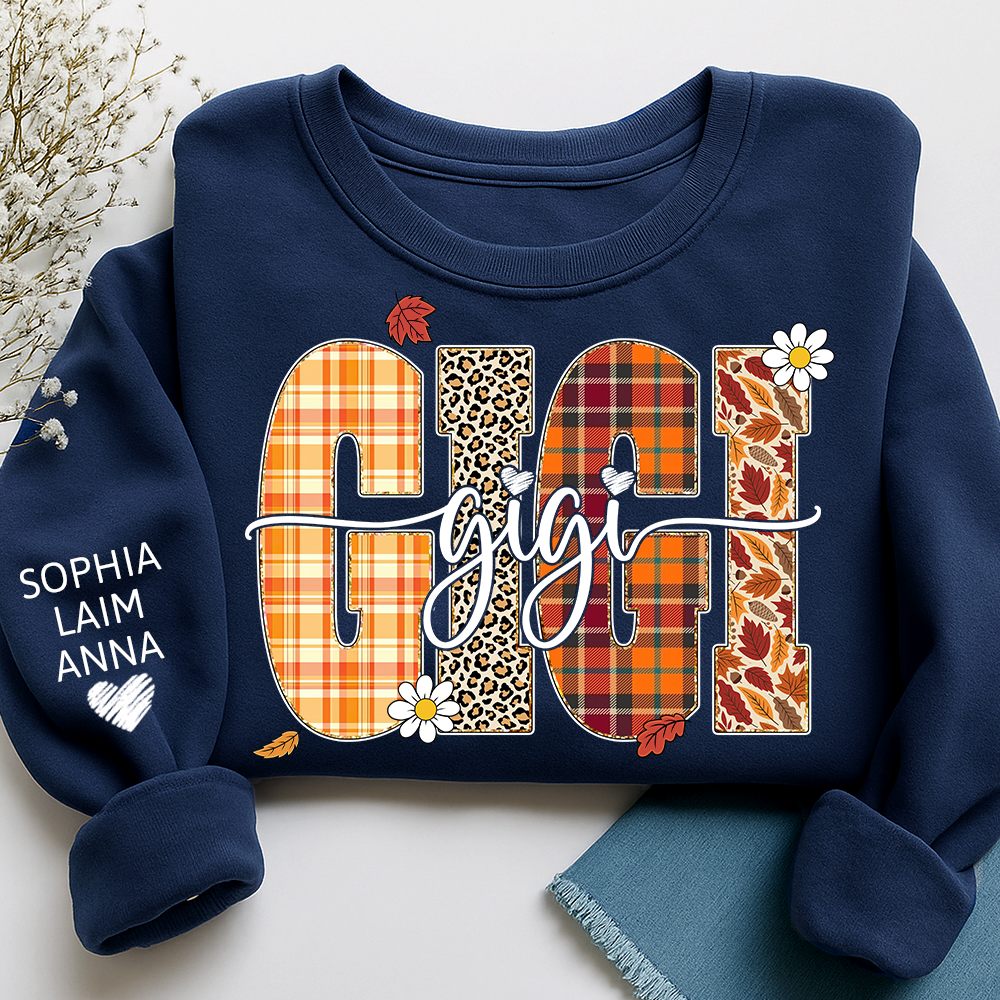 Custom Fall Pumpkin Sweatshirt, Gift for Gigi And Grandchild