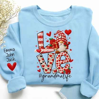 Love Grandma Sweatshirt, Grandmalife Heart Design For Gift Grandma And Kids