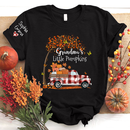 Grandma's Little Pumpkins And Kids Autumn T-Shirt