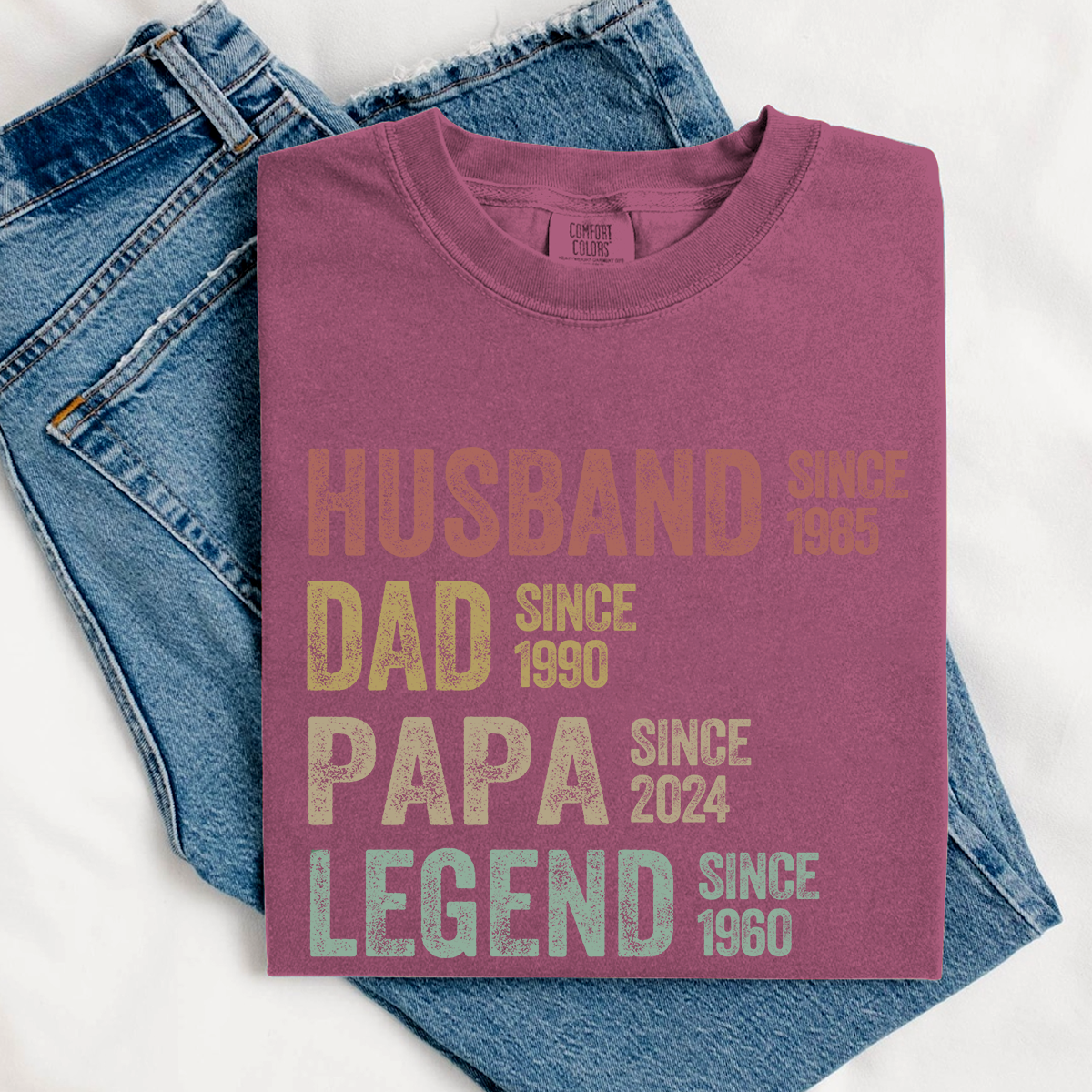 Comfort Colors® Personalized Dad Grandpa Shirt, Father's Day Shirt, Husband Father Grandpa Legend