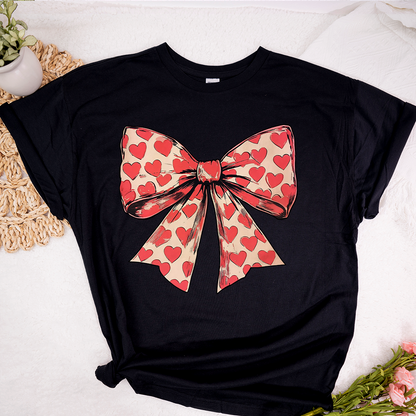 Valentine's day Heart Coquette Bow T-Shirt