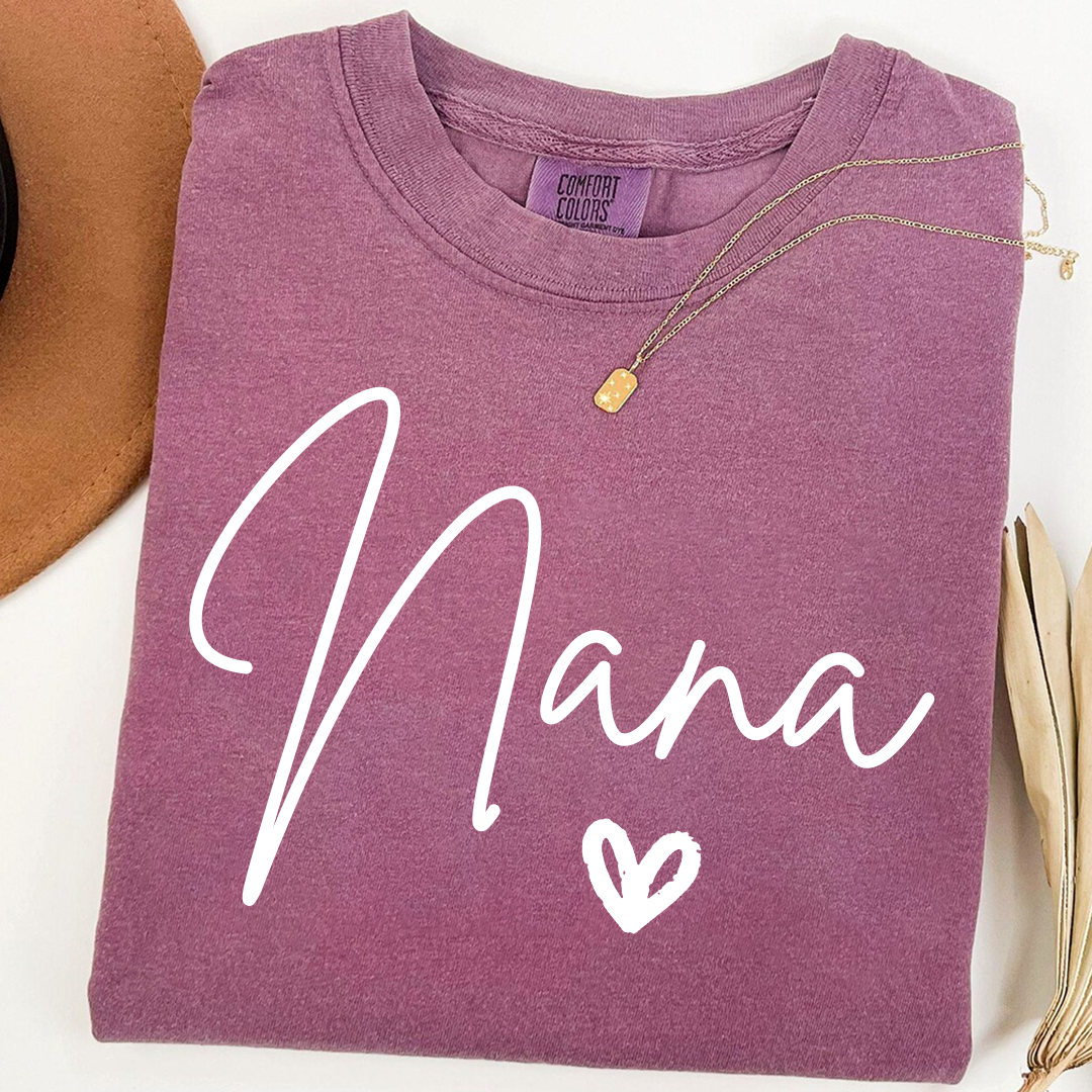 Comfort Colors® Nana Heart, Custom Gifts for Grandma and Grandchild