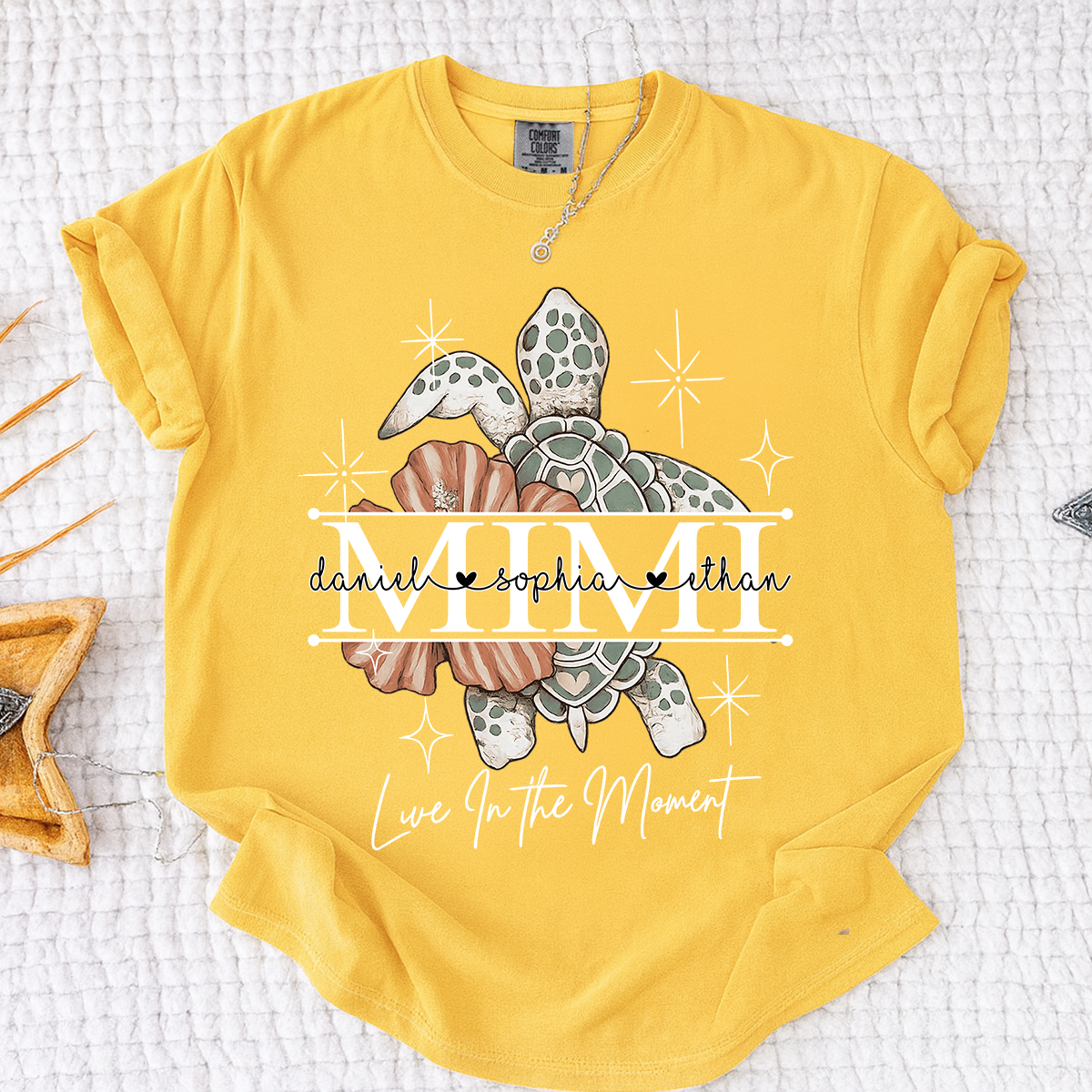 Comfort Colors® Mimi Ocean Turtle T-Shirt Custom Family Names Beach Style