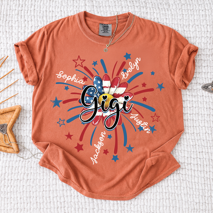 Comfort Colors® 4th of July Mimi T-shirt, A Vibrant American Flag T-shirt, A Gift For Grandma And Her Grandchildren