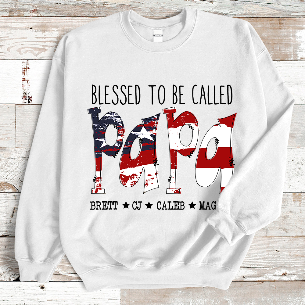 Blessed To Be Called Papa Flag Sweatshirt