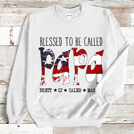 Blessed To Be Called Papa Flag Sweatshirt