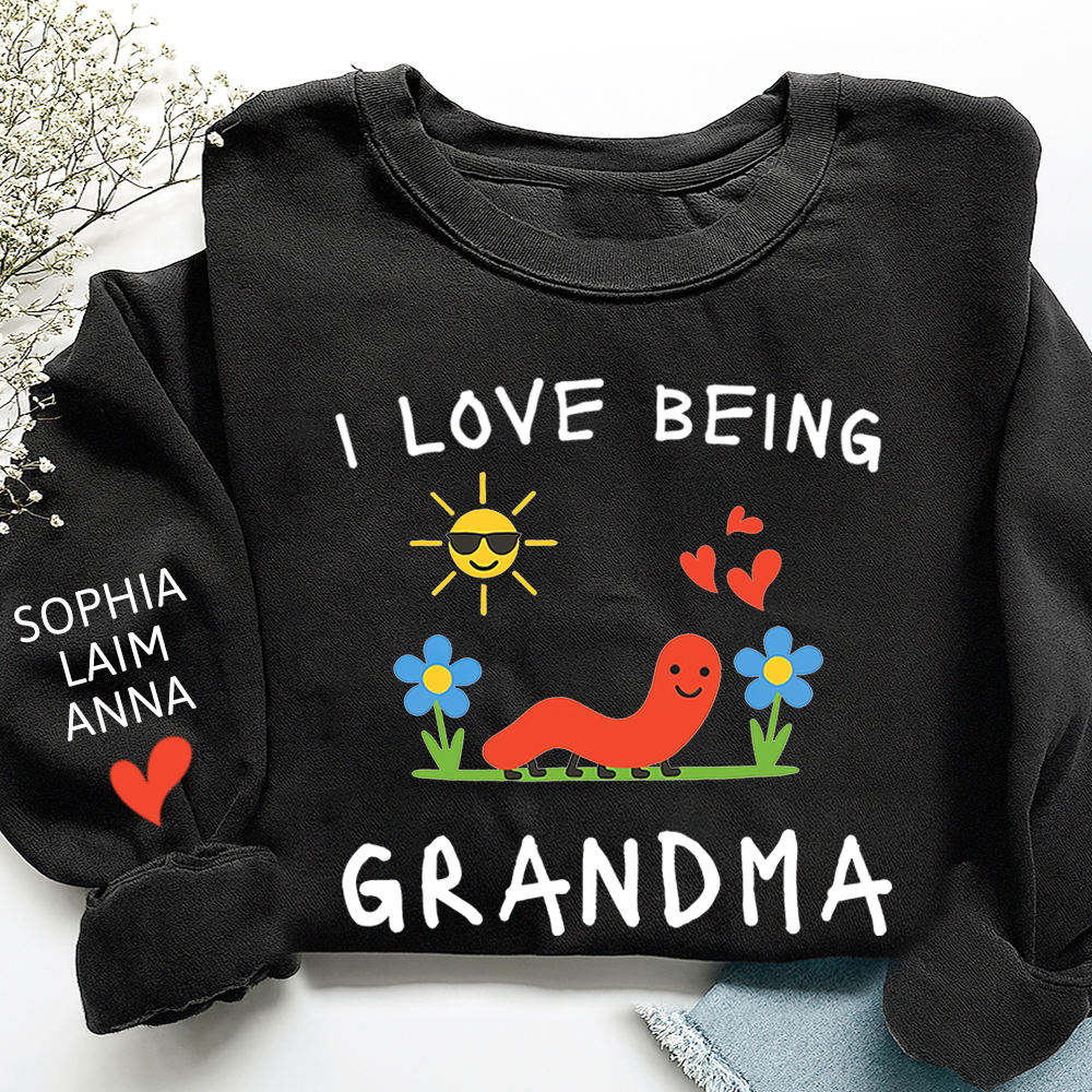 I Love Being Grandma Sweatshirt, Cute Family Design Crewneck