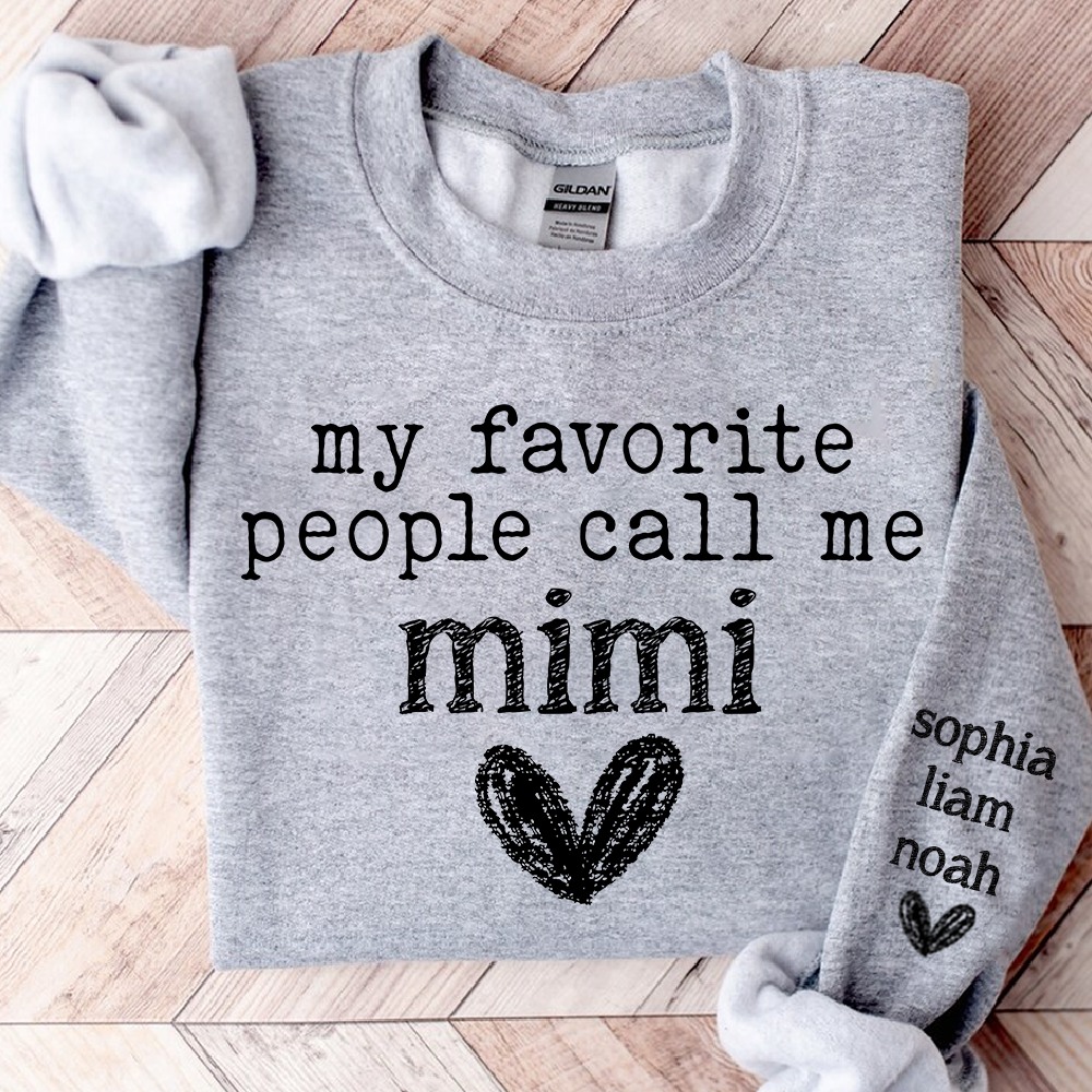 My Favorite People Call Me Mimi Sweethearts, Cute Mimi Grandma Shirt with Heart Design