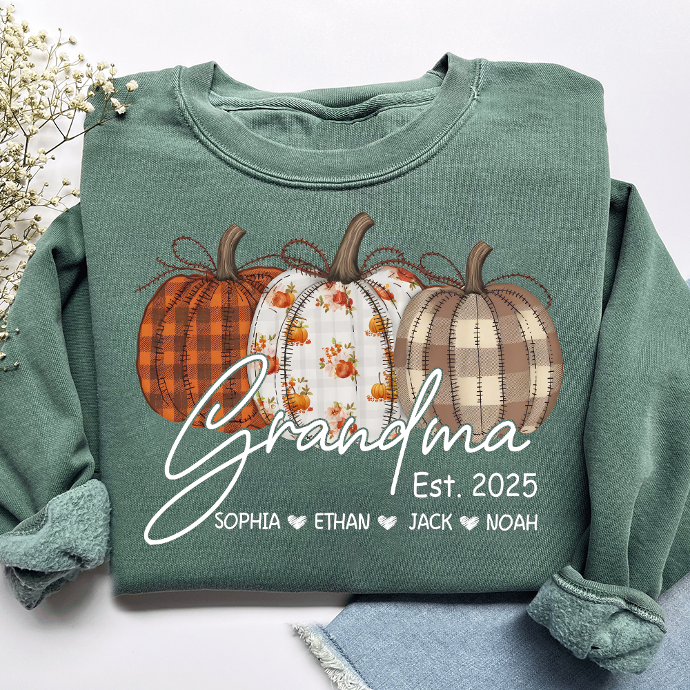 Fall Pumpkin Design, Customized Gifts for Grandma and Grandchild