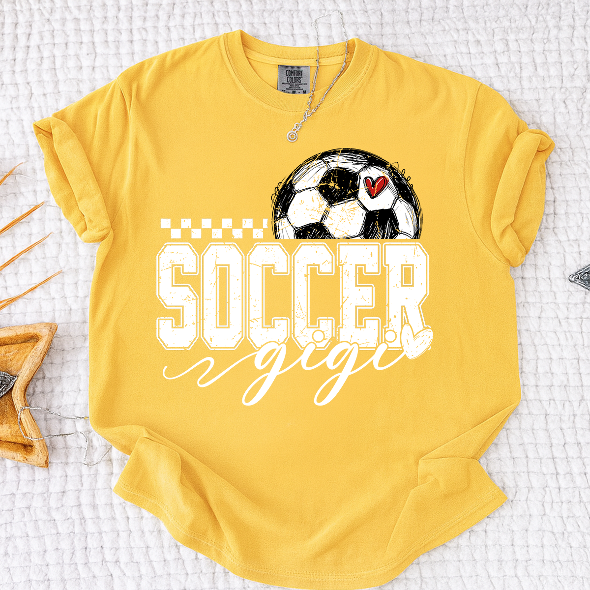 Comfort Colors® Personalized Gigi Soccer Tee, Custom Soccer Gigi For Gift Family