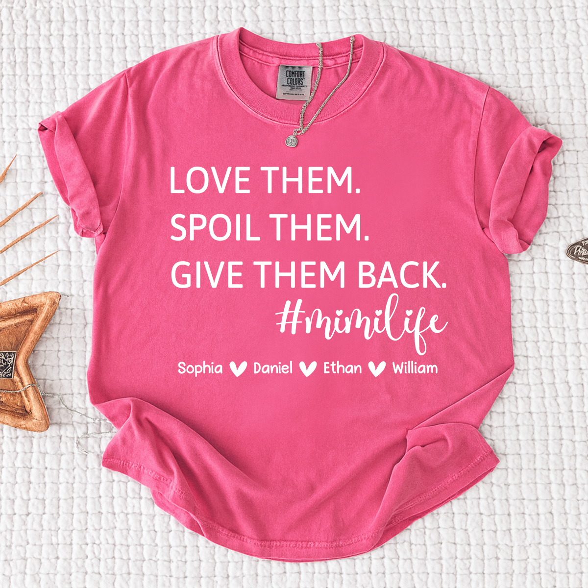 Comfort Colors Mimi Life Shirt Funny Grandma Gift, Love Them Spoil Them Give Them Back Tee, Personalized Mimi Grandmother Shirt