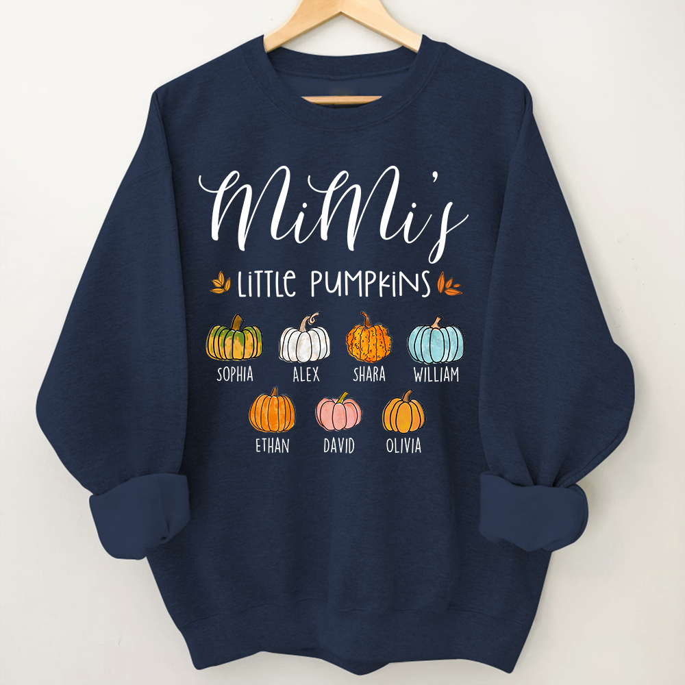 Personalized Mimi's Little Pumpkins Shirt, Custom Grandkids Names Fall Pumpkin Sweatshirt, Grandma Autumn Gift