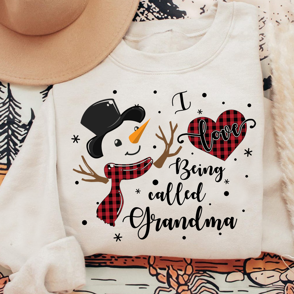 I Love Being Called Grandma Shirt, Cozy Holiday Sweatshirt for Gift Grandma And Kids