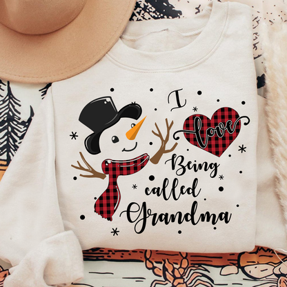 I Love Being Called Grandma Shirt, Cozy Holiday Sweatshirt for Gift Grandma And Kids
