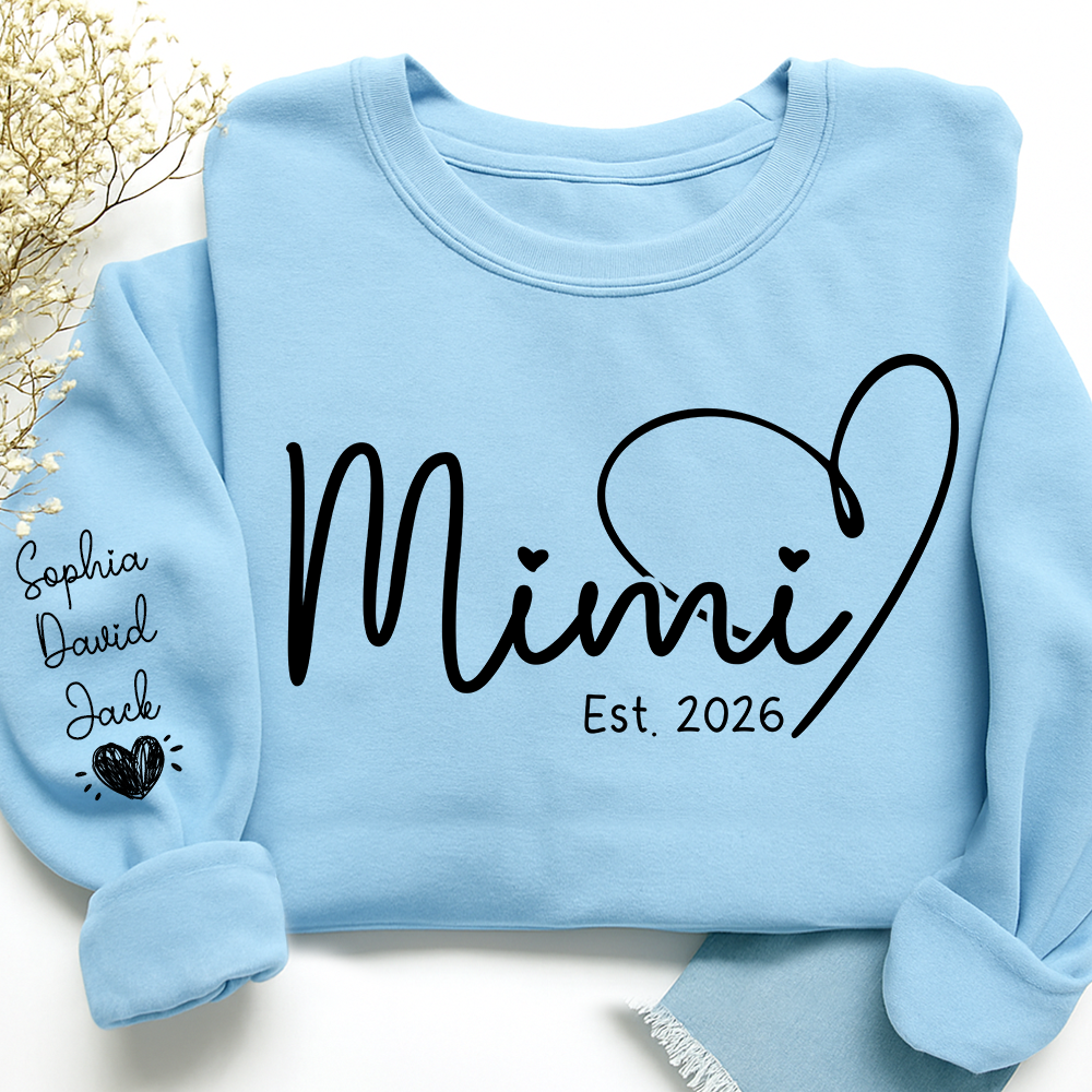 Personalized Heart Grandma Sweatshirt For Grandchild, Custom Name