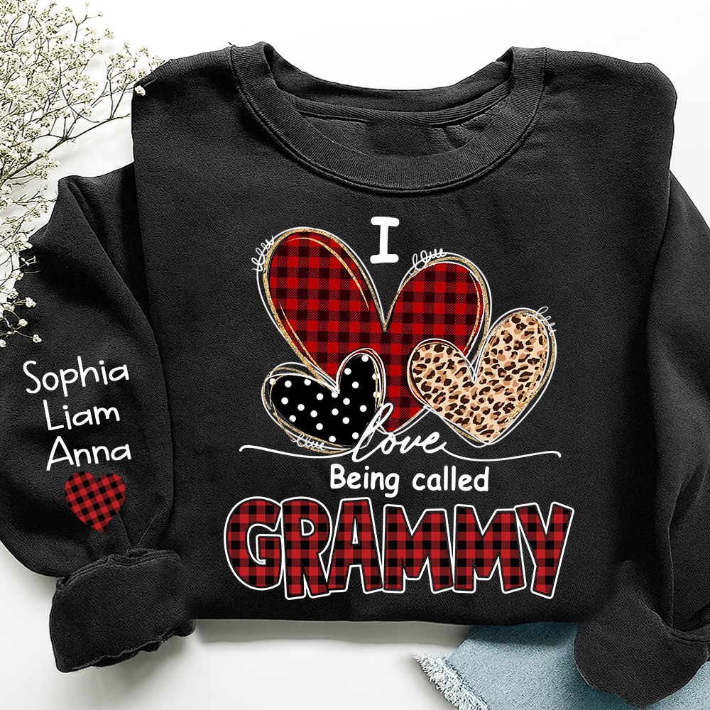 I Love Being Called Grammy Sweatshirt, Personalized Grandma Shirt with Kids Names