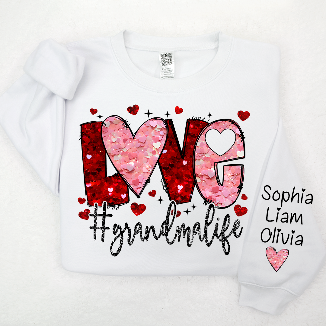 Love Heart Glitter Grandma Life And Kids LTP01