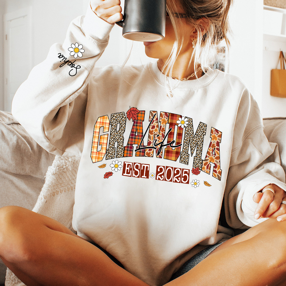 Preppy Fall Mimi Life, Personalized For Grandma And Kids