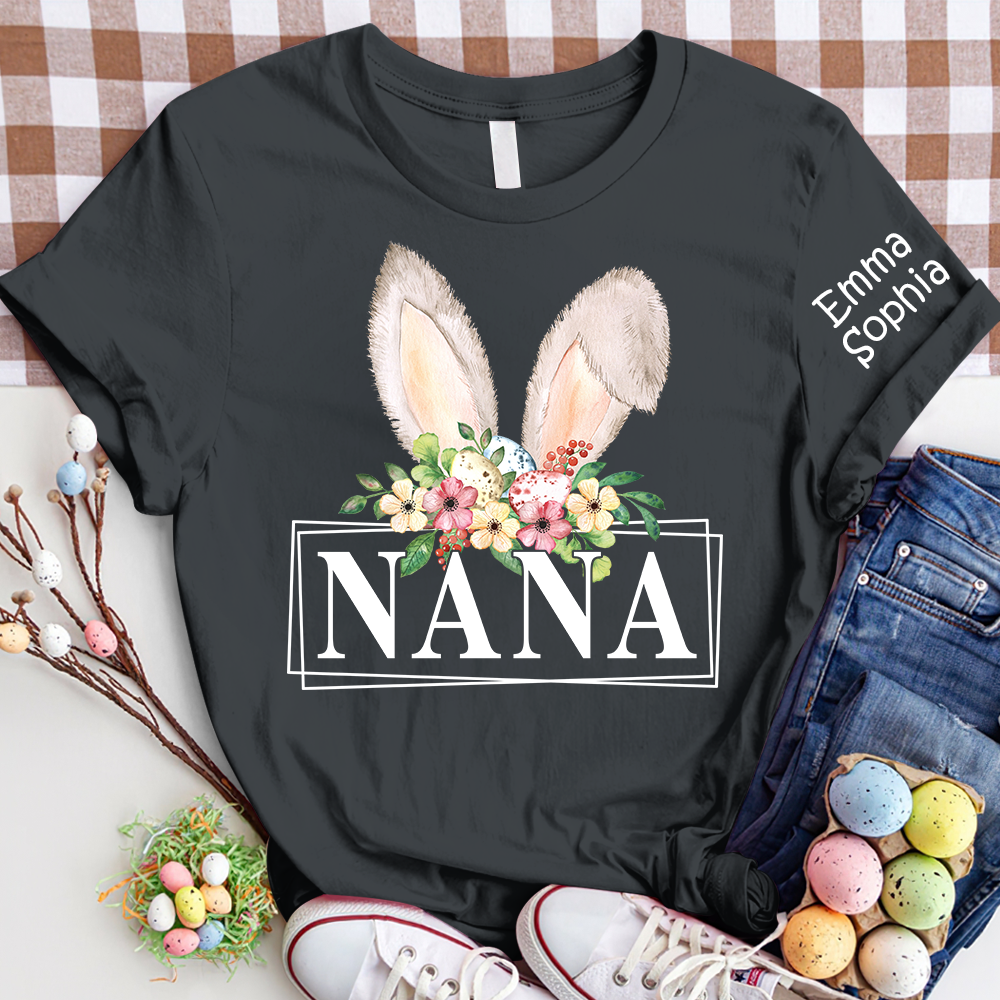 Gigi Bunny Flower Shirt, Custom Gigi And Kids, Easter Days Gift TH T-Shirt