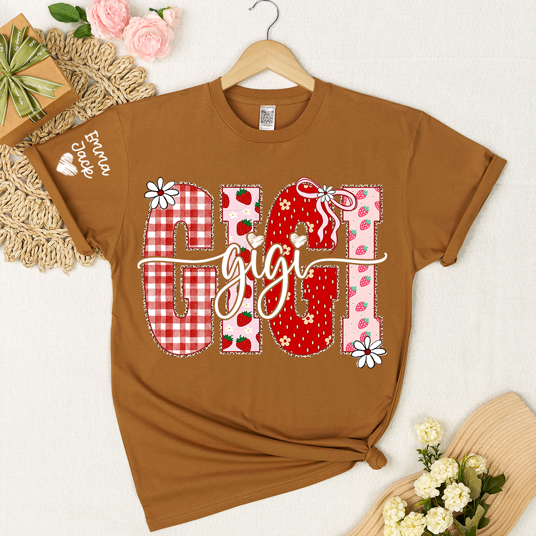 Custom Designed For Gigi With A Strawberry And Floral Pattern, A Unique Outfit Made Just For Grandma