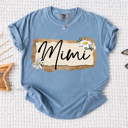 Comfort Colors® Custom Mimi T-Shirt, Floral Daisy Design,Great Gift for Mimi Grandma