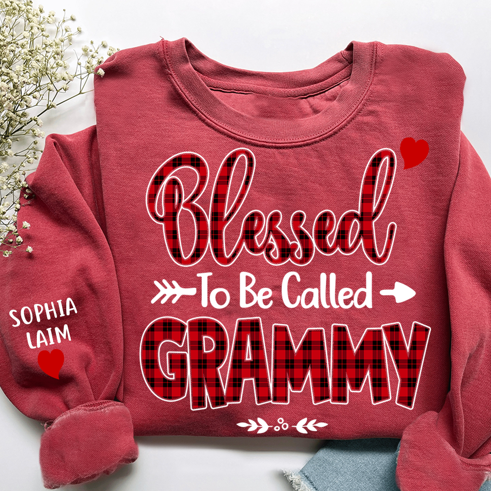 Personalized Grammy Sweatshirt, Blessed to Be Called Grammy Holiday Gift for Grandma