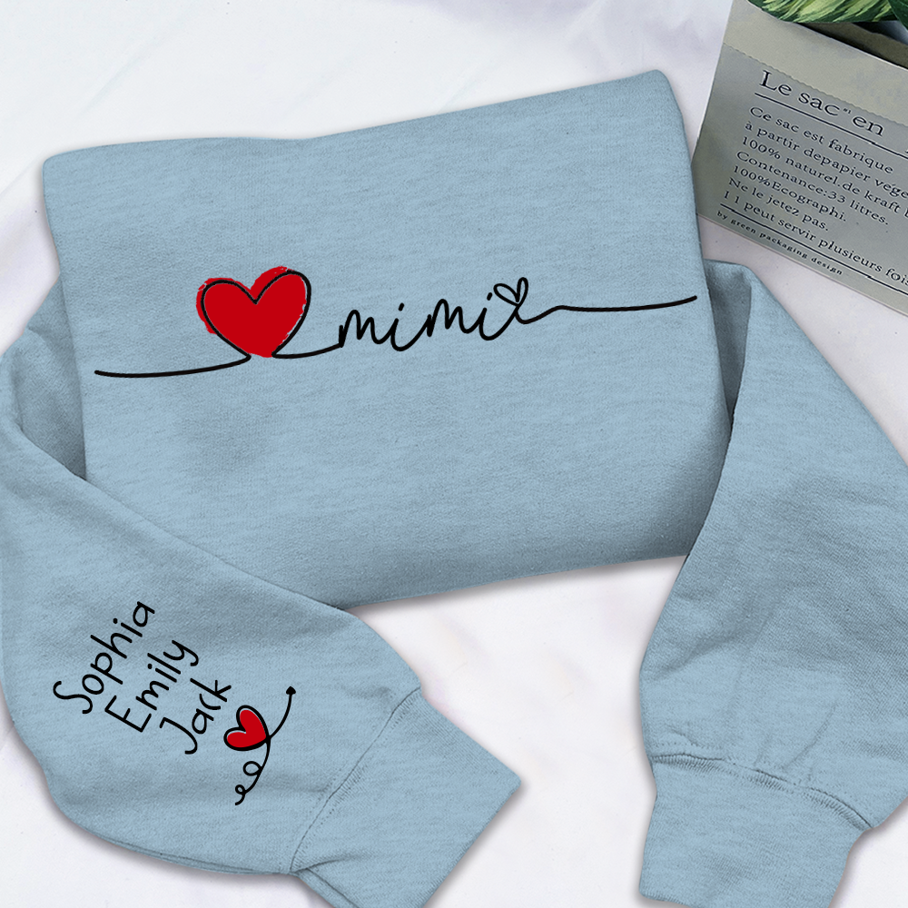 Gigi Heart Personalized Sweatshirt, Custom Grandma Gift with Kids