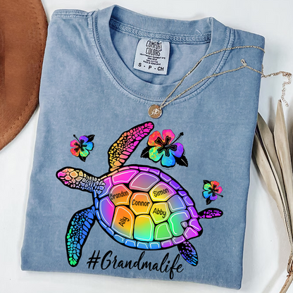 Comfort Colors® Grandma Life Turtle With Grandkids Summer T-Shirt, Gift For Grandma T-Shirt