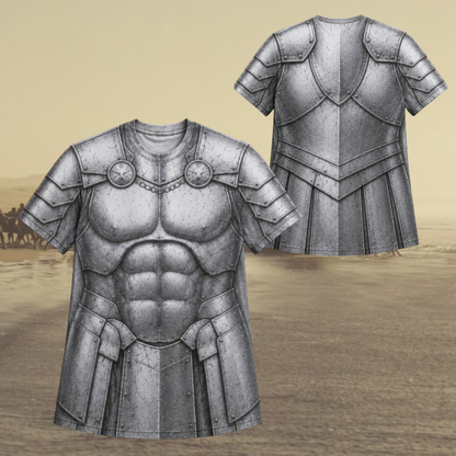 Odyssey 2026 Laestrygonians Warrior Armor 3D Printed T-Shirt | Greek Mythology Costume Tee