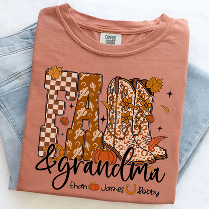 Comfort Colors® Cute Personalized Fall & Grandma Costume, Gift With Grandma And Grandchild Names